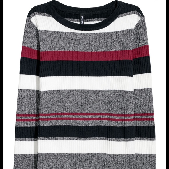 H&M Ribbed Knit Stripped Top - Picture 2 of 4